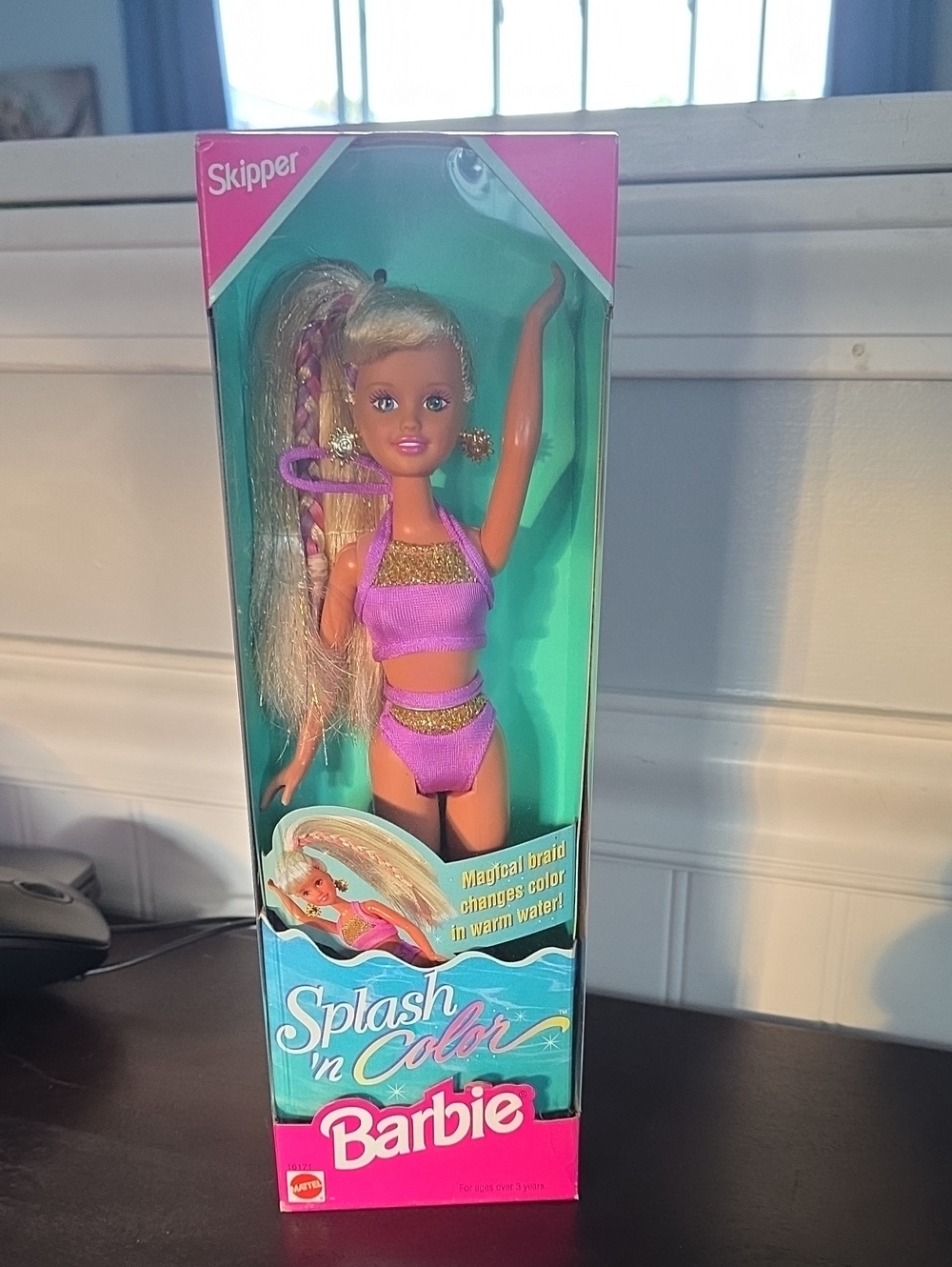 Barbie Skipper Splash 'n Color Doll in Pink and Gold